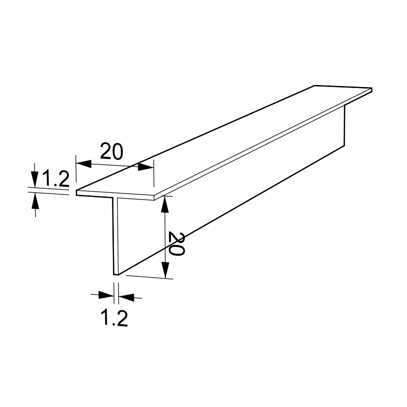 ΤΑΦ ΑΛΟΥΜΙΝΙΟΥ 20x20 / 1.2mm / ΑΝΟΔΙΩMENO ΤΑΦ ΑΛΟΥΜΙΝΙΟΥ