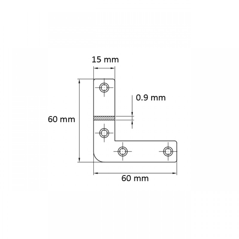 L-SHAPE FLAT BRACKETS 60mm GALVANIZED L-SHAPE FLAT BRACKETS
