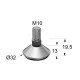 NICKEL ADJUSTABLE LEVELER M10x14 / H.33 / D.32 / SLOPING