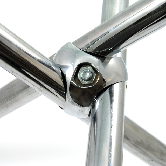 3-WAY CONNECTOR FOR D.25 TUBE / CHROME