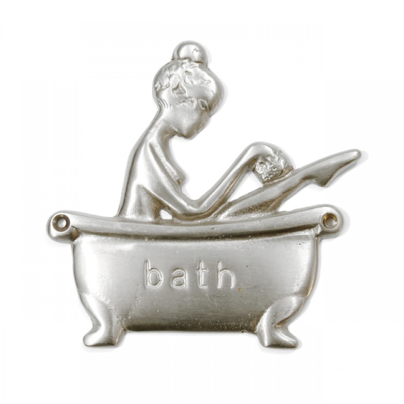 WC DECORATIVE NIKEL MATTE BATHTUB BRASS W.C. SIGNS