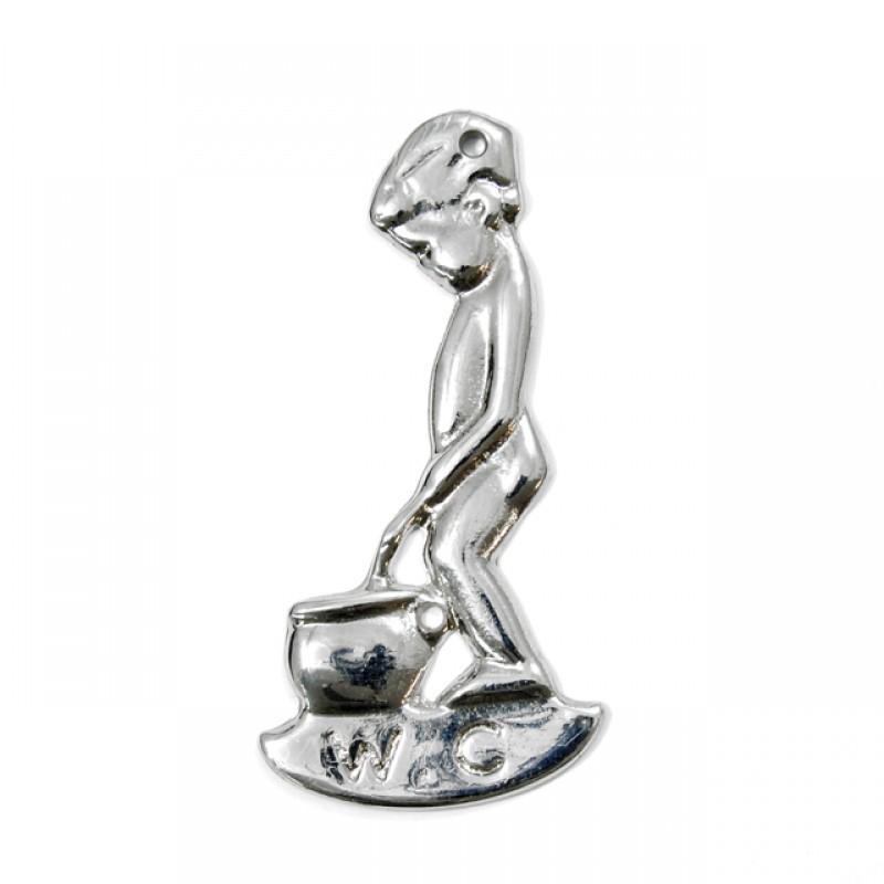 WC CHROME BOY DECORATIVE BRASS W.C. SIGNS