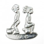 WC DOOR DECORATIVE BOY-GIRL CHROME