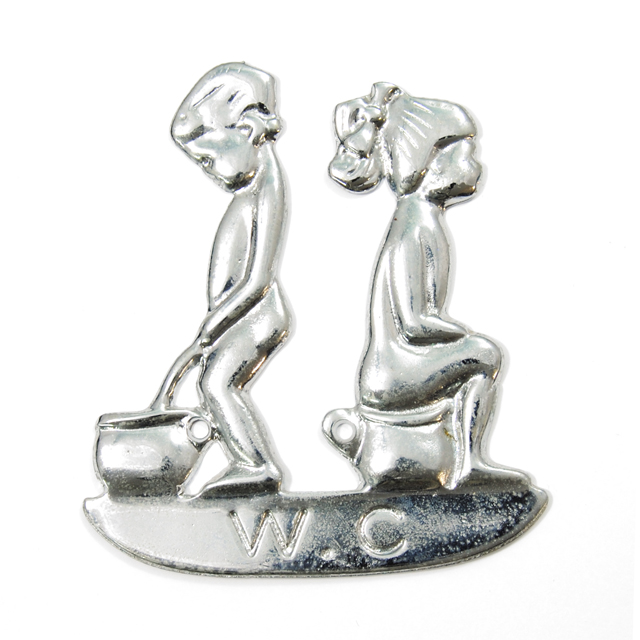 WC DOOR DECORATIVE BOY-GIRL CHROME