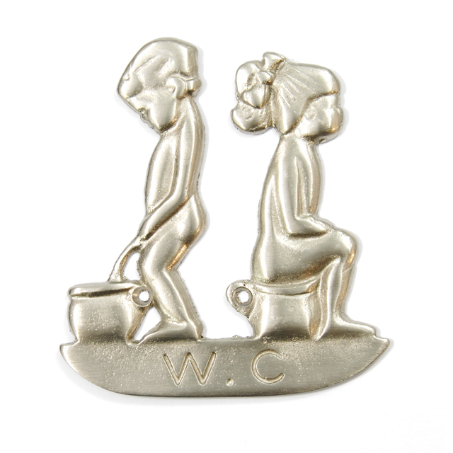 WC DOOR DECORATIVE BOY-GIRL NIKEL MATTE