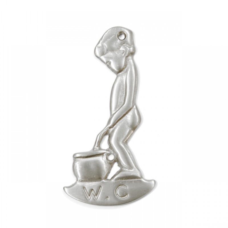 WC NIKEL MATTE BOY DECORATIVE BRASS W.C. SIGNS