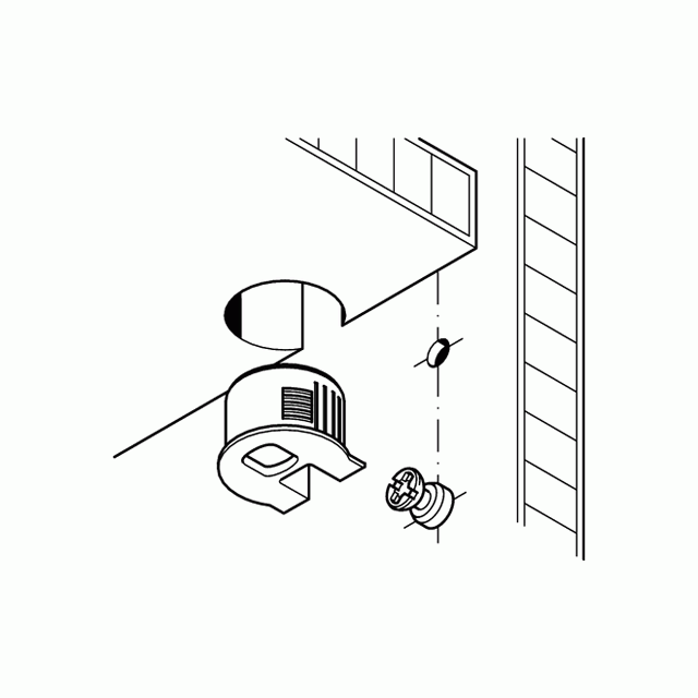 PLASTIC SHELF BRACKET 19mm WITHOUT NOTCH - BLACK