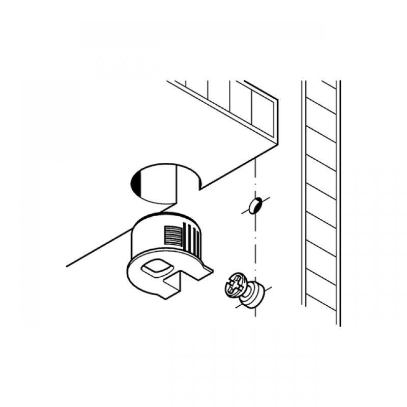 PLASTIC SHELF BRACKET 19mm WITHOUT NOTCH - GRAY PLASTIC SHELF CONNECTORS