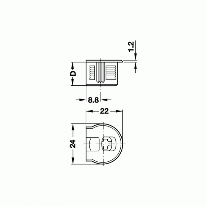 PLASTIC SHELF BRACKET 19mm WITHOUT NOTCH - BROWN PLASTIC SHELF CONNECTORS