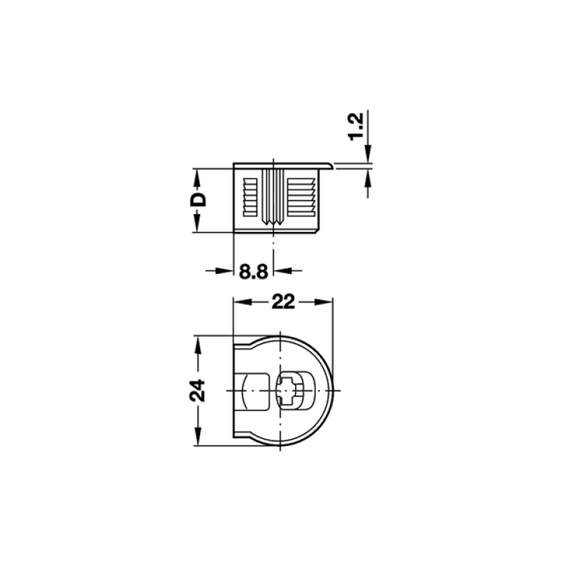 PLASTIC SHELF BRACKET 19mm WITHOUT NOTCH - GRAY PLASTIC SHELF CONNECTORS