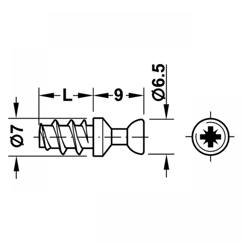 PLASTIC SHELF CONNECTOR BOLT / D.5 L.7,5 PLASTIC SHELF CONNECTORS