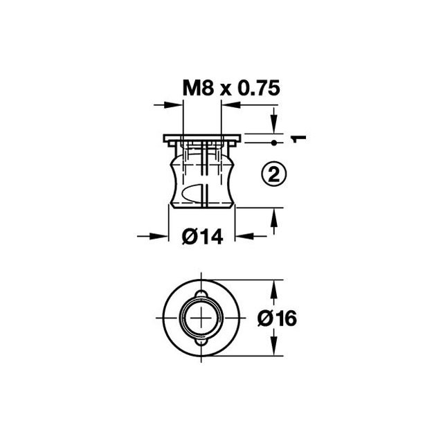 CONNECTOR HOUSING WITH RIM / M8 - 18mm