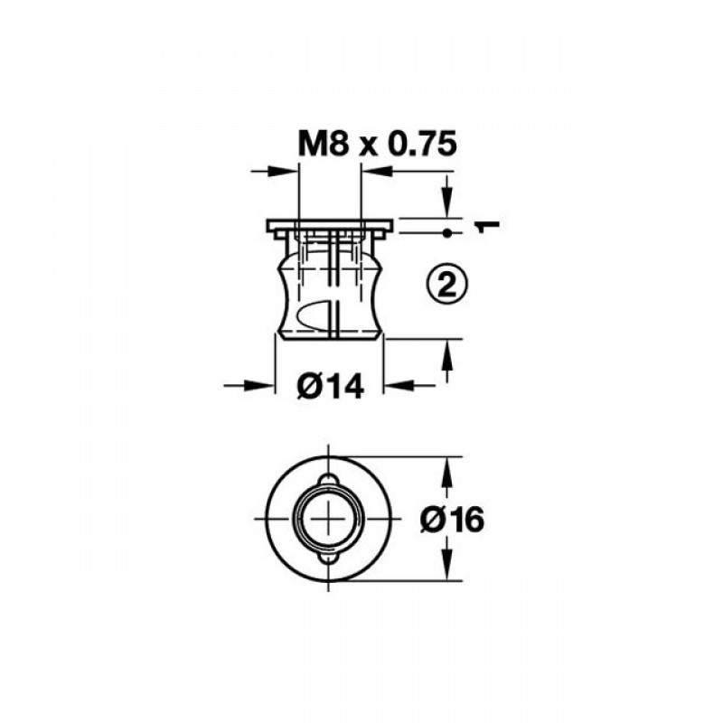 CONNECTOR HOUSING WITH RIM / M8 - 18mm