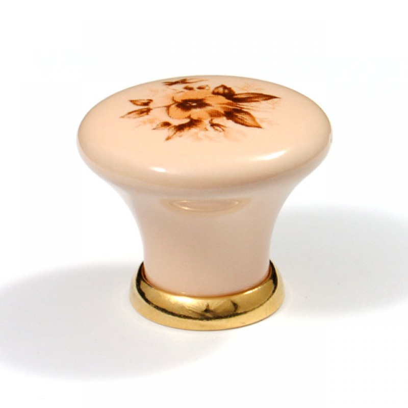 M040 FURNITURE KNOB / BEIGE-BROWN  CLASSIC-PORCELAIN COLLECTION