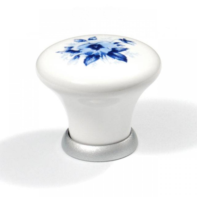 M040 FURNITURE KNOB / WHITE-BLUE  CLASSIC-PORCELAIN COLLECTION