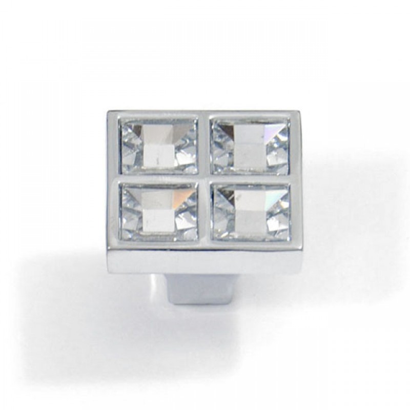 R953 CHROME GLASS FURNITURE KNOB MURANO COLLECTION
