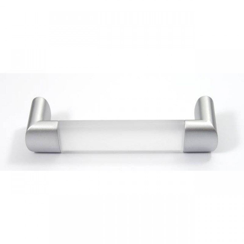 R993 MAT CHROME- PLEXIGLASS FURNITURE HANDLE 128mm MODERN COLLECTION