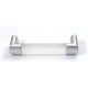 R993 MAT CHROME- PLEXIGLASS FURNITURE HANDLE 128mm MODERN COLLECTION
