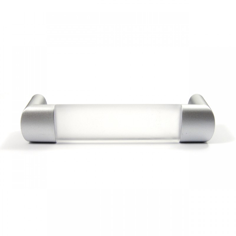 R993 MAT CHROME- PLEXIGLASS FURNITURE HANDLE 128mm MODERN COLLECTION