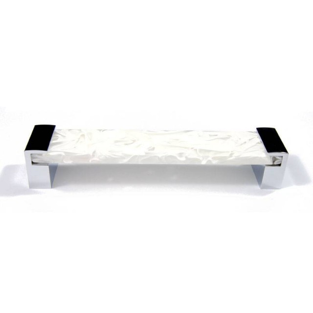 V0106 CHROME-WHITE SQUARE FURNITURE BAR
