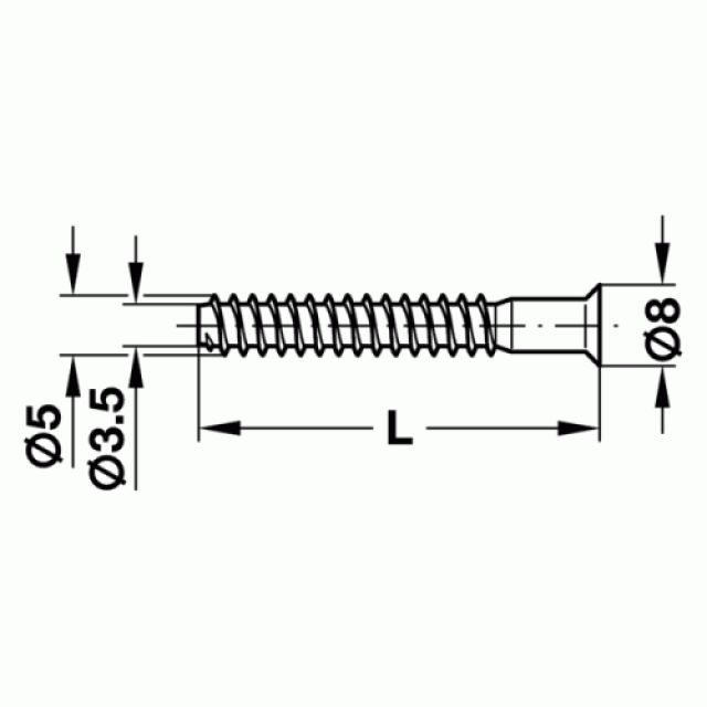 FURNITURE CONFIRMAT SCREW PZ2 5,0x38mm 