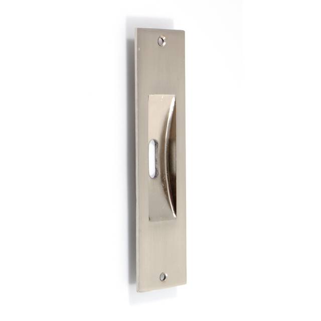 SQUARE PULL FOR SLIDING DOOR WITH HOLE / MATT NICKEL 