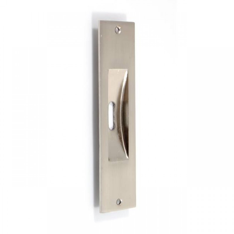 SQUARE PULL FOR SLIDING DOOR WITH HOLE / MATT NICKEL 