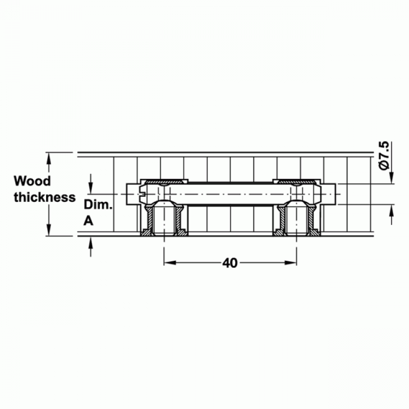 DOUBLE COLE CONNECTING BOLT / 60mm