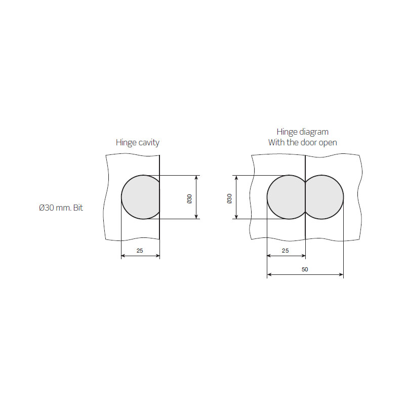 CONCEALED D.30mm HINGE / D.11mm