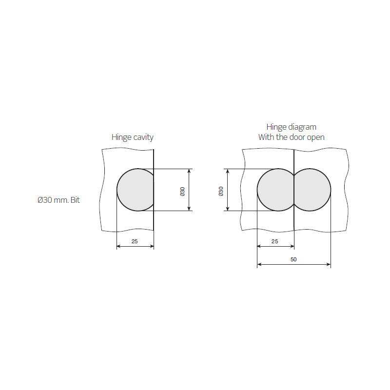 CONCEALED D.30mm HINGE / D.8mm