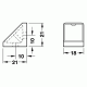BACK BOARD CORNER CONNECTOR 18mm WHITE EXTERNAL FURNITURE BRACKETS - CORNER BRACKETS