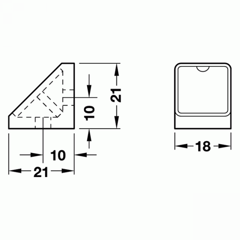 BACK BOARD CORNER CONNECTOR 18mm BEIGE EXTERNAL FURNITURE BRACKETS - CORNER BRACKETS