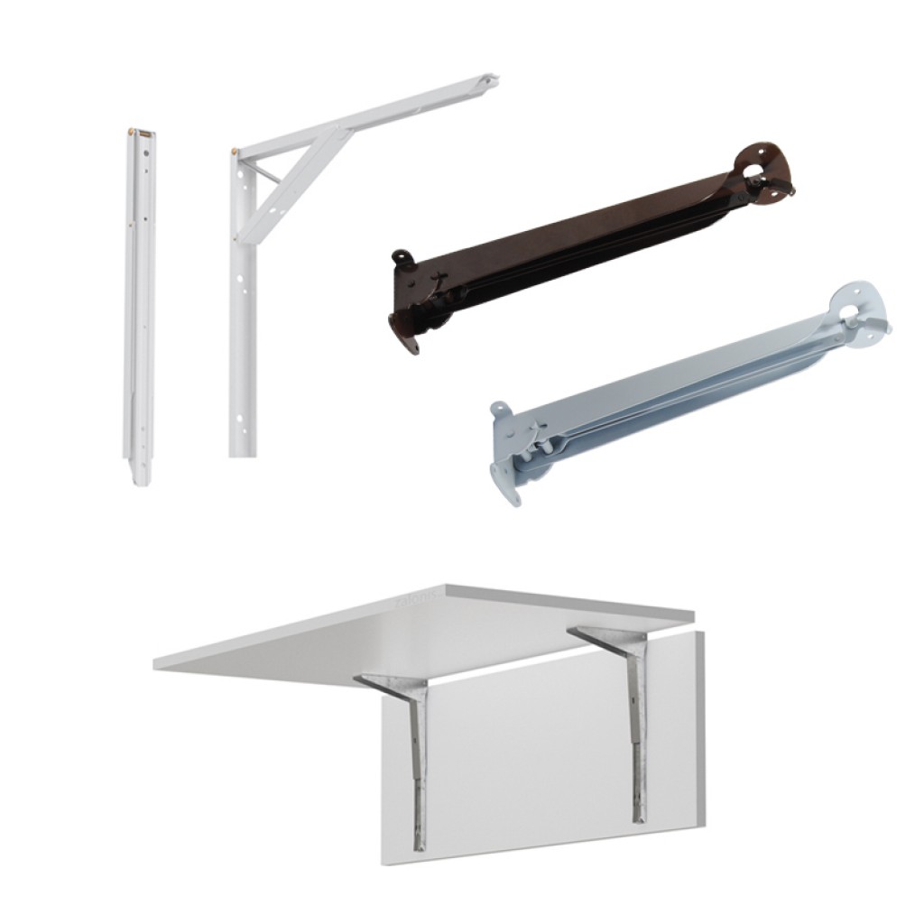 FOLDING SELF BRACKET WITH ERGONOMIC HANDLE 30-40-50cm/75-80kg WHITE