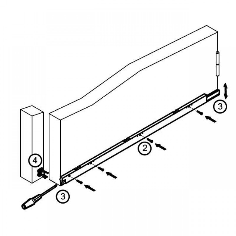 EXTERNAL AUTOMATIC WINDBREAK PANEL 100 / GOLD DOOR SWEEPS