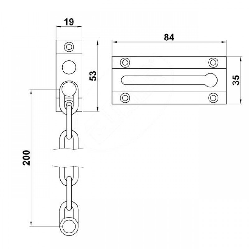 DOOR CHAIN LOCK / GOLD CATCHES AND LATCHES