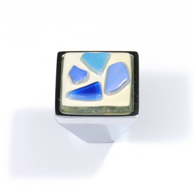 FURNITURE KNOB / CHROME LIGHT BLUE 