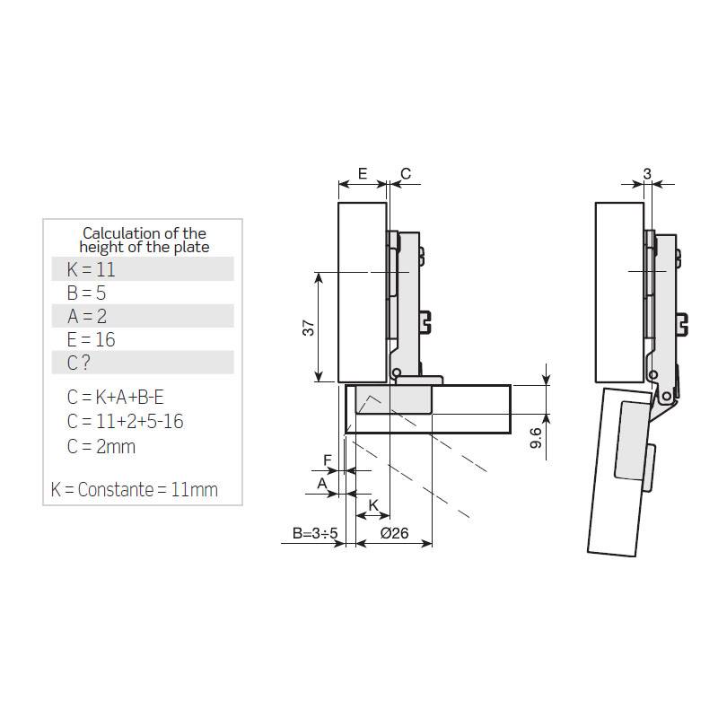 D.26 INDAUX MINI HINGE / FULL OVERLAY D.26 INDAUX MINI HINGES