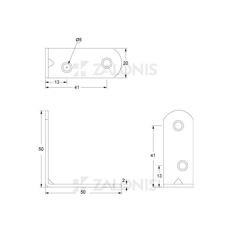 ΓΩΝΙΑ m.202 / 50x50x20 / ΜΑΥΡΟ ΜΕΤΑΛΛΙΚΕΣ ΓΩΝΙΕΣ ΕΠΙΠΛΩΝ