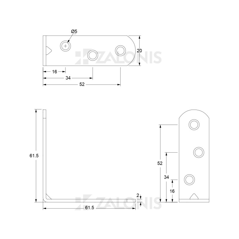 ΓΩΝΙΑ ΑΝΟΞΕΙΔΩΤΗ m.216 / 60x60x20 ΜΕΤΑΛΛΙΚΕΣ ΓΩΝΙΕΣ ΕΠΙΠΛΩΝ
