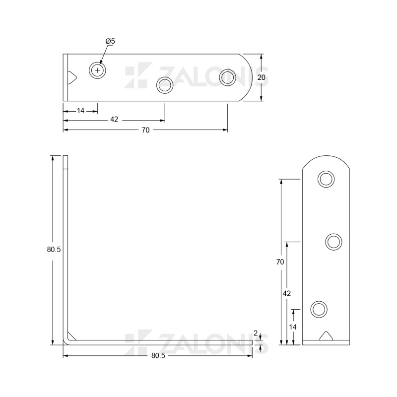 ΓΩΝΙΑ ΑΝΟΞΕΙΔΩΤΗ m.216 / 80x80x20 ΜΕΤΑΛΛΙΚΕΣ ΓΩΝΙΕΣ ΕΠΙΠΛΩΝ