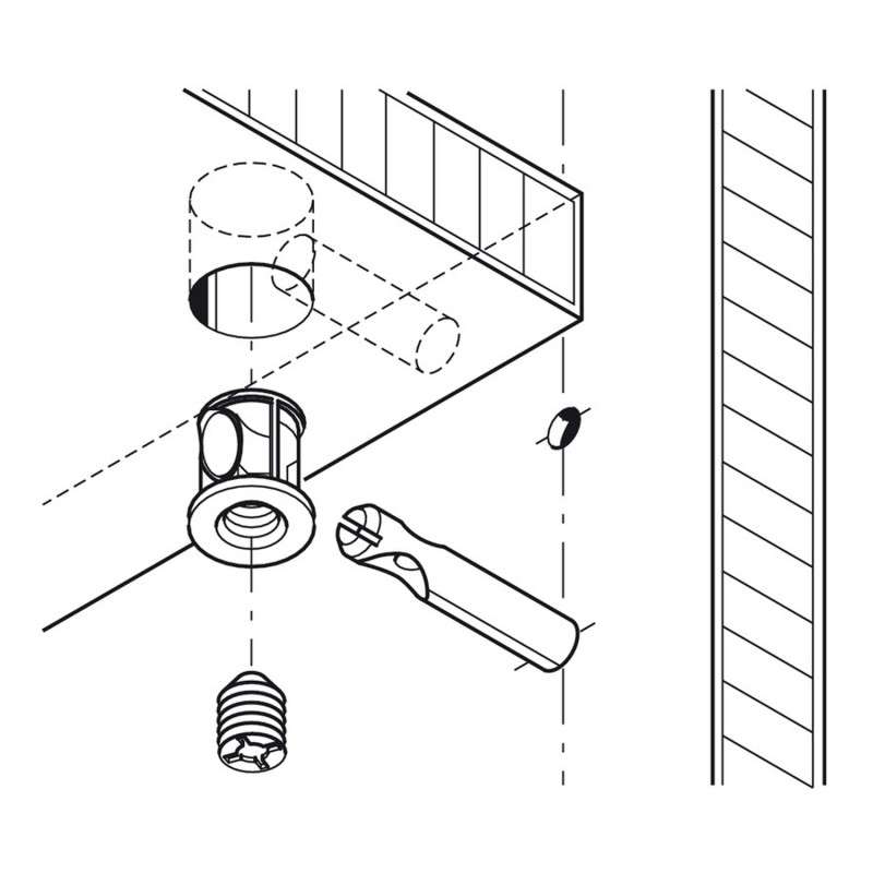 CONNECTOR HOUSING WITH RIM / M8 - 18mm