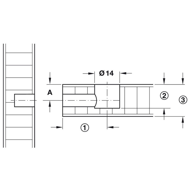 CONNECTOR HOUSING WITH RIM / M8 - 18mm