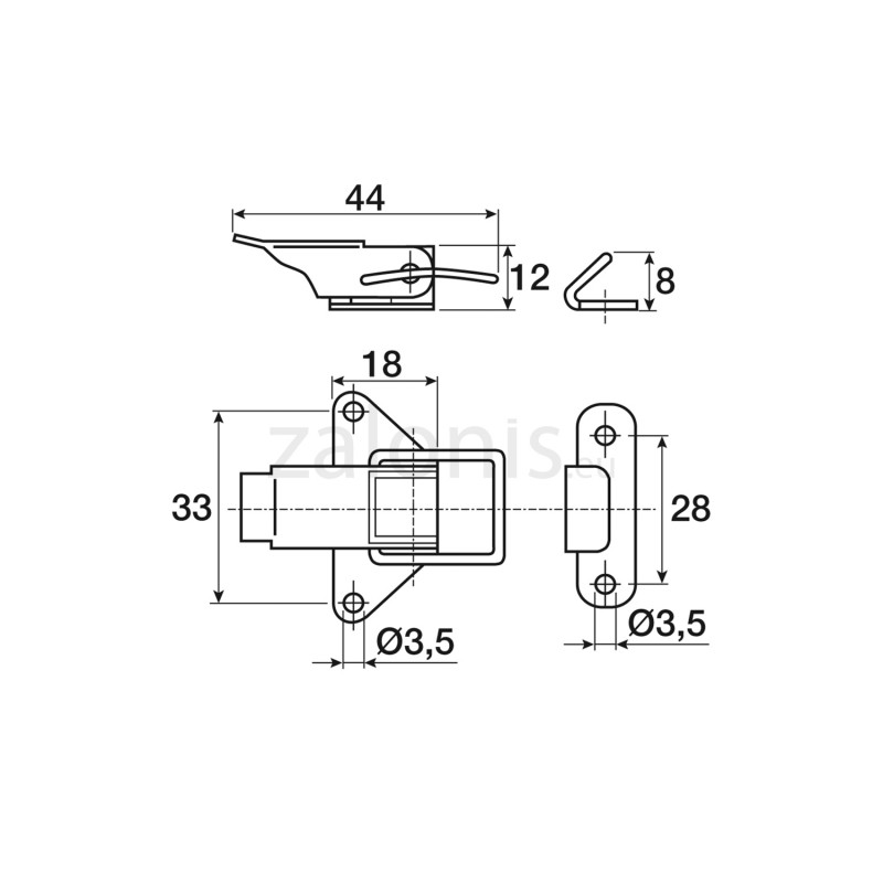 SMALL CATCH LOCK / ZINC PLATED CATCHES