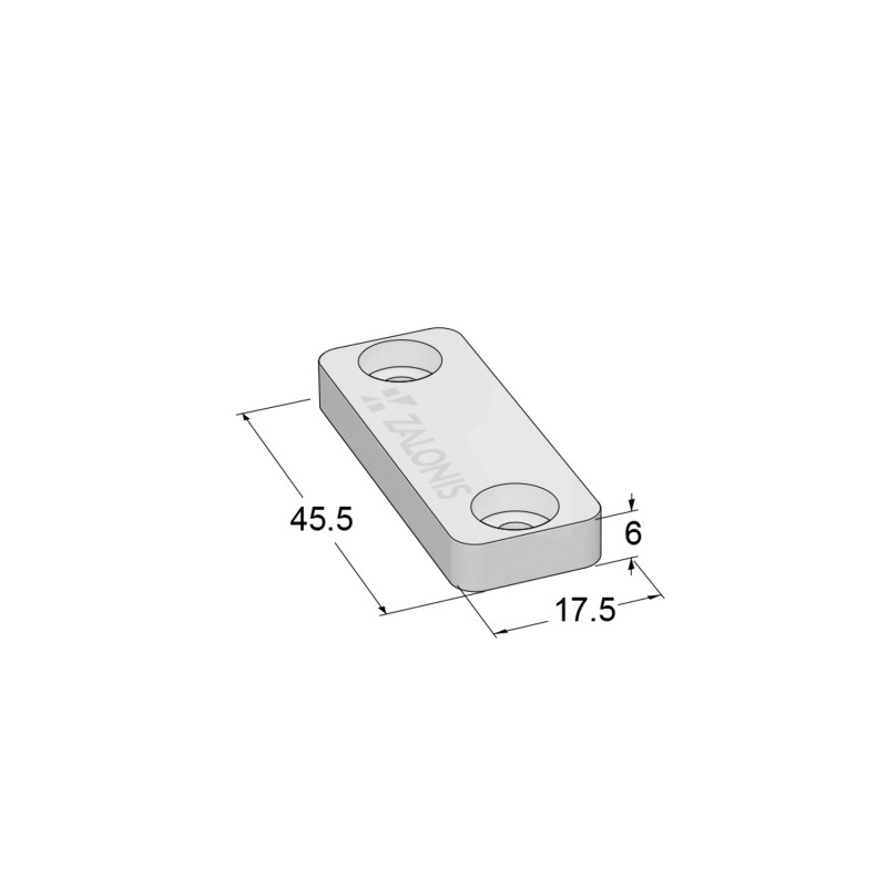 COUNTERPART OF MAGNETIC CATCH m.612 / 6x17x45 / WHITE