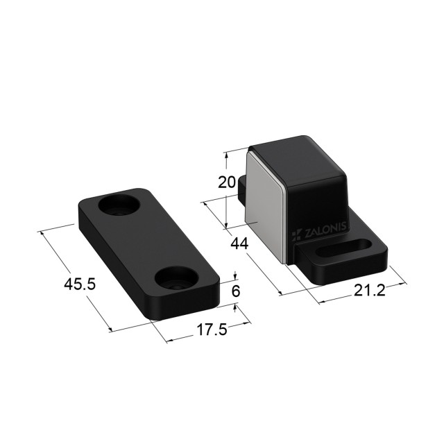 ΜΑΓΝΗΤΗΣ ΕΠΙΠΛΩΝ m.612 + ΑΝΤΙΚΡΙΣΜΑ / 20x21x44 / ΜΑΥΡΟ
