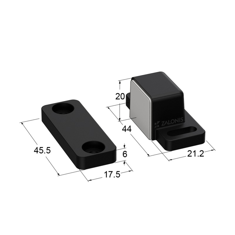 ΜΑΓΝΗΤΗΣ ΕΠΙΠΛΩΝ m.612 + ΑΝΤΙΚΡΙΣΜΑ / 20x21x44 / ΜΑΥΡΟ