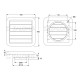 ABSORBER SQUARE VENT COVER / 18x18 cm / D. 12.4 cm