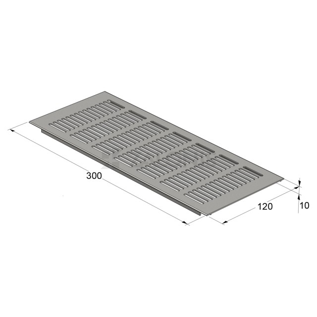 VENTILATION GRILLE COVER 12x30cm / MAT ALUMINIUM