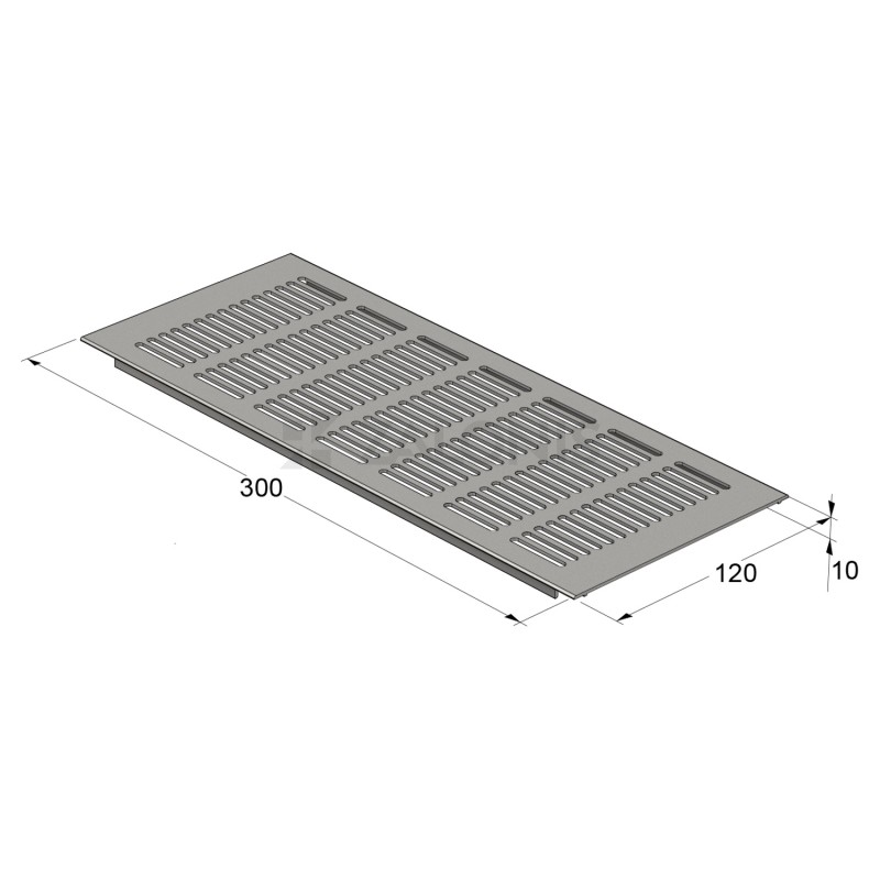 VENTILATION GRILLE COVER 12x30cm / MAT ALUMINIUM