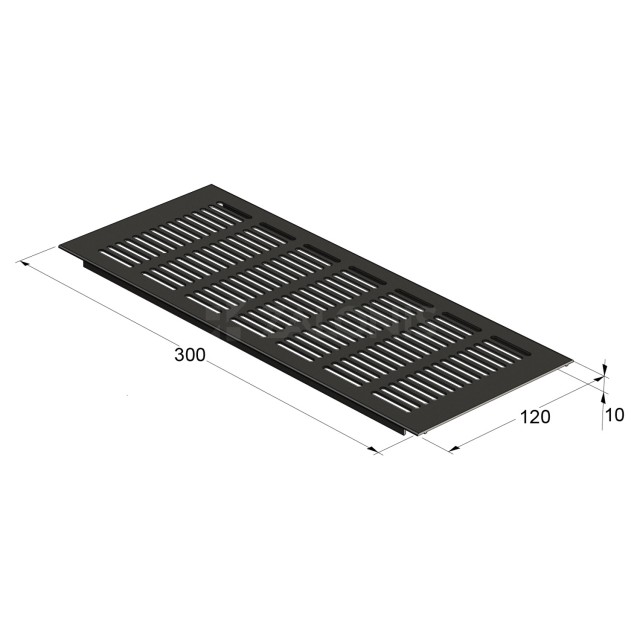 VENTILATION GRILLE COVER 12x30cm / MAT BLACK